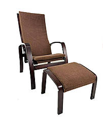 Крісло для відпочинку з підніжкою Avko ARC012 Walnut Latte