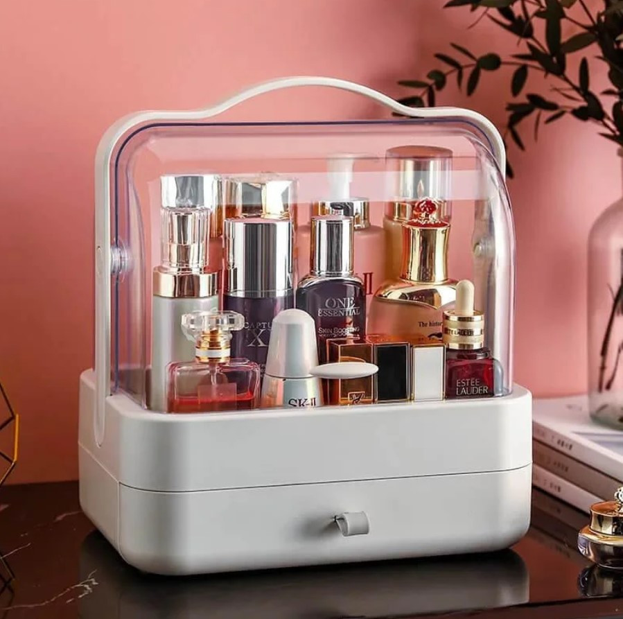 Органайзер для косметики 2 секции (розовий) YM206 Single Drawer | Косметический органайзер, фото 1