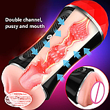 Мастурбатор штучна вагіна-рот, силіконова вагіна стимулятор члена, чоловіча іграшка для мастурбації, інтимні і, фото 10