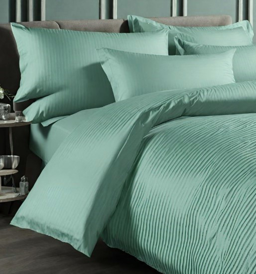 Наволочка 40х60см страйп сатин Ярослав №01 м'ята, фото 1