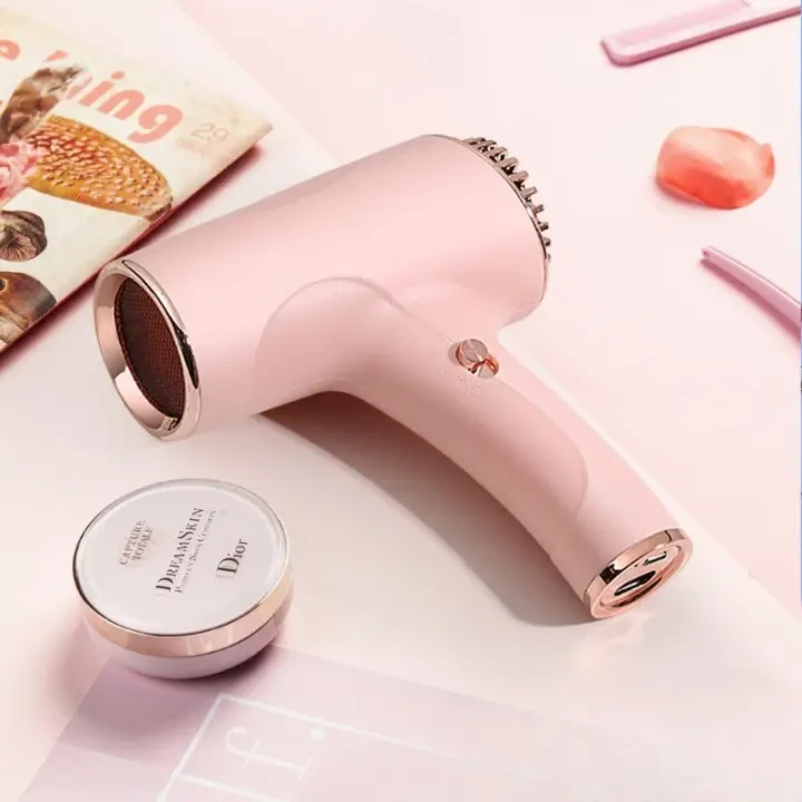 Компактний акумуляторний фен для сушіння та укладання волосся WHD-01 Бездротовий фен потужністю 500 Вт Рожевий, фото 1