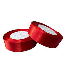 Стрічка атласна ЧЕРВОНА 2,5 см (23 метри)