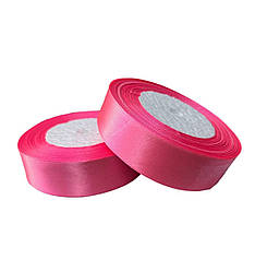 Стрічка атласна РОЖЕВА 2,5 см (23 метри)