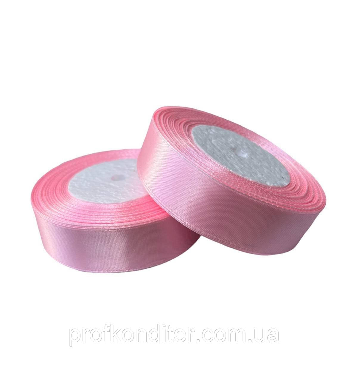 Стрічка атласна РОЖЕВА НЕОН 2,5 см (23 метри), фото 1