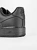 Чоловічі кросівки Nike Air Force 1 black low чорні Найк Форс шкіряні низькі, фото 9