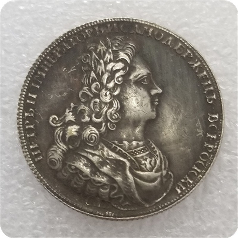 Сувенір монета Полтина 1727 року СПБ, монети Петра 2, фото 1