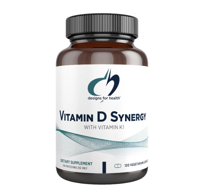 Designs for Health VitaminD Synergy / Вітамін Д3 з К1/К2 підтримка здоров'я кісток та імунітету 120 капсул