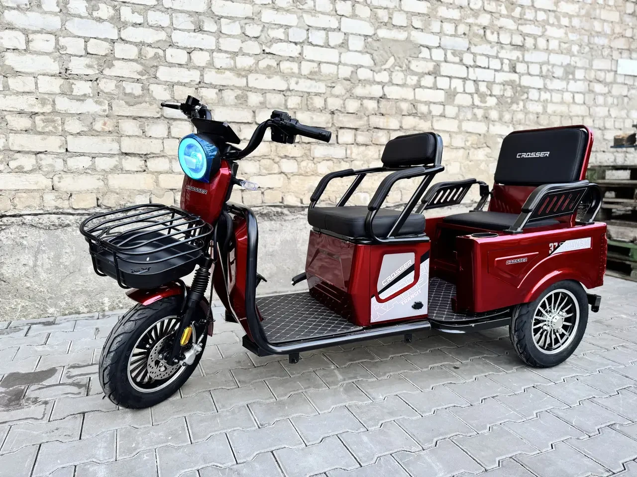 Електроскутер триколісний Crosser Transit TR-5 NEW 800W, 10 колеса. Транзит, фото 1
