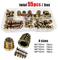 Гайки Муфти Меблеві M4, M5, M6, M8 Набір 55 шт DIN 7965 Spec (SP-0678055)