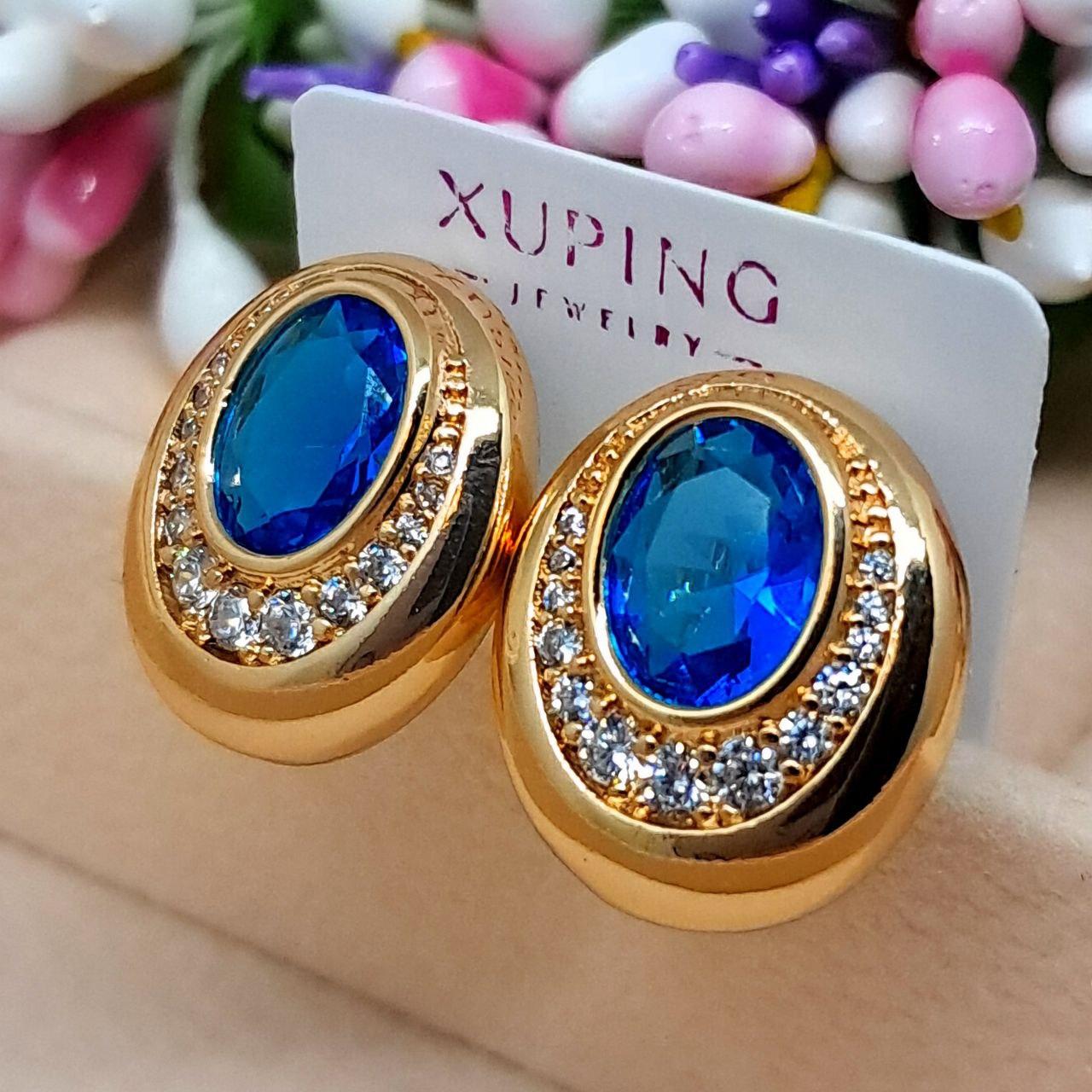 Сережки Блум медичне золото Xuping Розмір 18 мм × 14 мм англійський замок Код 5039