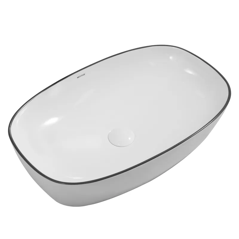 Раковина накладна Mixxus Premium DIVERSE-0111 EDGE BLACK 600х380х140mm (MP6562), фото 1