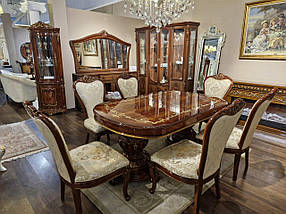 Єлітний розкладний обідній стіл 190(240) см овальний з натурального дерева 200(250) см Мері, фото 4