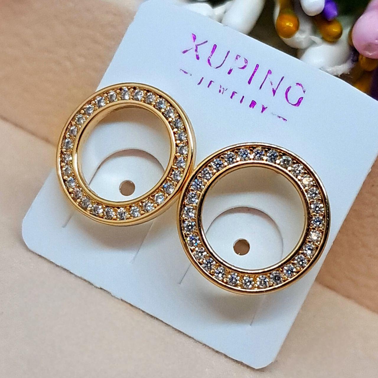 Сережки пусети Поллі медзолото Xuping Розмір 13 мм Код 5047