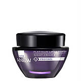 Нічний крем для обличчя, ліфтинг та підтяжка з протинолом 55+ Avon Anew Platinum Lift & Tighten 50 мл, фото 3