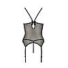 Корсет з пажами Passion MELANIA CORSET S/M, black, трусики, напівпрозорий, фото 6