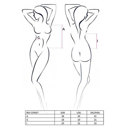 Корсет під латекс з пажами Passion Exclusive BES CORSET S/M, black, стрінги, шнурівка, фото 3