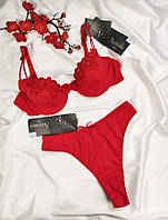 Набор нижнего женского белья бюстгальтер и стринги Acousma 75В-М красный (71415-461)