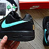 Чоловічі кросівки Nike Air Force 1 Tiffany Найк Форс Тіффані чорні нубук, фото 5