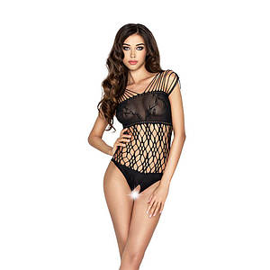 Боді-стокінг Passion BS035 black, боді, імітація топа і трусиків