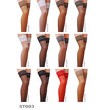 Панчохи Passion ST003 1/2 beige, класичні, на ажурній силіконовій резинці, фото 3