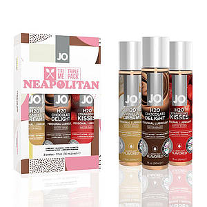 Набір System JO Tri-Me Triple Pack — Neapolitan (3×30 мл) три різні смаки оральних мастил