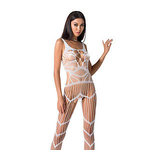 Боді-стокінг Passion BS058 white, комбінезон, дуже невагомий
