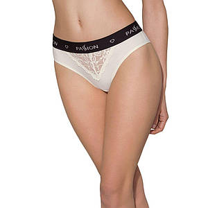 Трусики з широкою резинкою та мереживом Passion PS001 PANTIES ecru, size M
