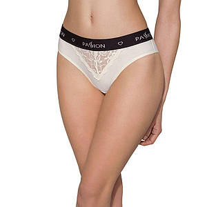 Трусики з широкою резинкою та мереживом Passion PS001 PANTIES ecru, size S