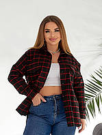 Жіноча сорочка в клітику великого розміру новинка 2025