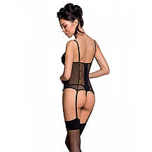 Корсет з підв'язками, стрінги Passion LOVELIA CORSET S/M, black, фото 2