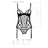 Корсет з підв'язками, стрінги Passion LOVELIA CORSET S/M, black, фото 6