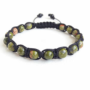 Браслет шамбала з Яшми Унакіт d 6мм