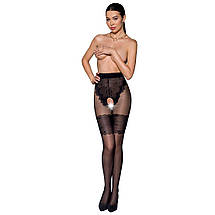 Колготки з відкритим доступом, ажурні трусики та підв‘язки Passion TIOPEN 013 1/2 (20/40 den), black, фото 3