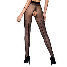 Колготки з відкритим доступом, імітація панчіх Passion TIOPEN 014 3/4 (20 den), black, фото 2