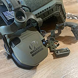 Активні навушники Walker's Razor Patriot олива із кріпленнями чебурашка на шолом, фото 6