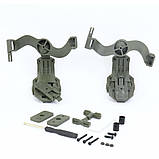 Адаптери активних навушників до шолома кріплення чебурашка олива, фото 2