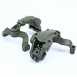 Адаптери активних навушників до шолома кріплення чебурашка олива, фото 3