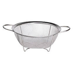 Друшляк з двома ручками 22 см дрібнокомірчаста сітка з нержавіючої сталі