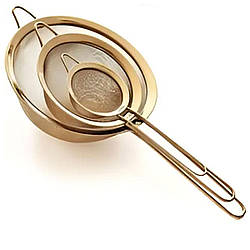 Набір ситечок 3 штуки для чаю круп та борошна 8,14 та 20 см з нержавіючої сталі