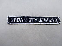 Аплікація для одягу Urban style wear 12 х 1,7 см чорно-біла