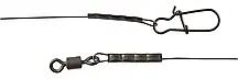 Повідець Select титановий 17cm 7kg/0.28 mm з вертлюгом