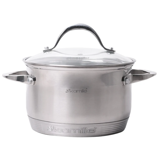 Каструля Kamille Mystery KM-4717S зі скляною кришкою 7-шарове дно 2,1 л, фото 1