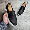 Чоловічі шкіряні лофери, туфлі чорні з натуральної шкіри на весну осінь чорного кольору для чоловіків, розмір 40 41 42 43 44 45, фото 4