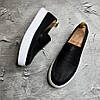 Чоловічі шкіряні лофери, туфлі чорні з натуральної шкіри на весну осінь чорного кольору для чоловіків, розмір 40 41 42 43 44 45, фото 3