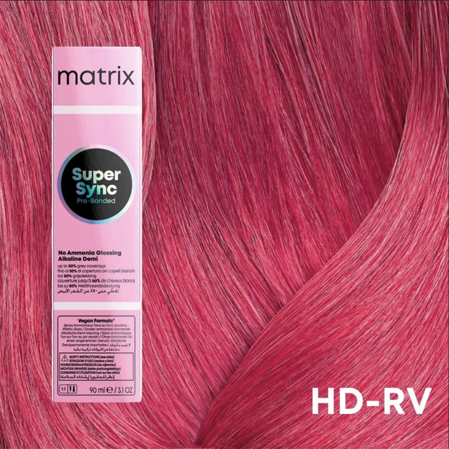 HD-RV (HD color technology червоний фіолет) Тонувальна фарба для волосся Matrix Super Sync Pre-Bonded Фото відтінку
