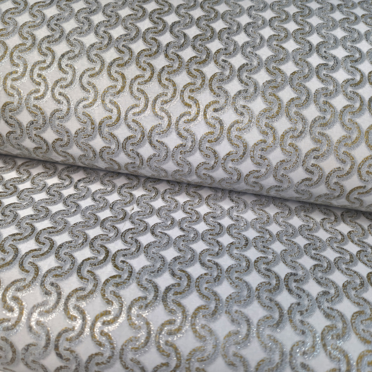 Шпалери вінілові 10.05 × 1.06 м Marburg 33609, сірі із золотистими акцентами для спальні, вітальні, кухні, коридору, фото 1