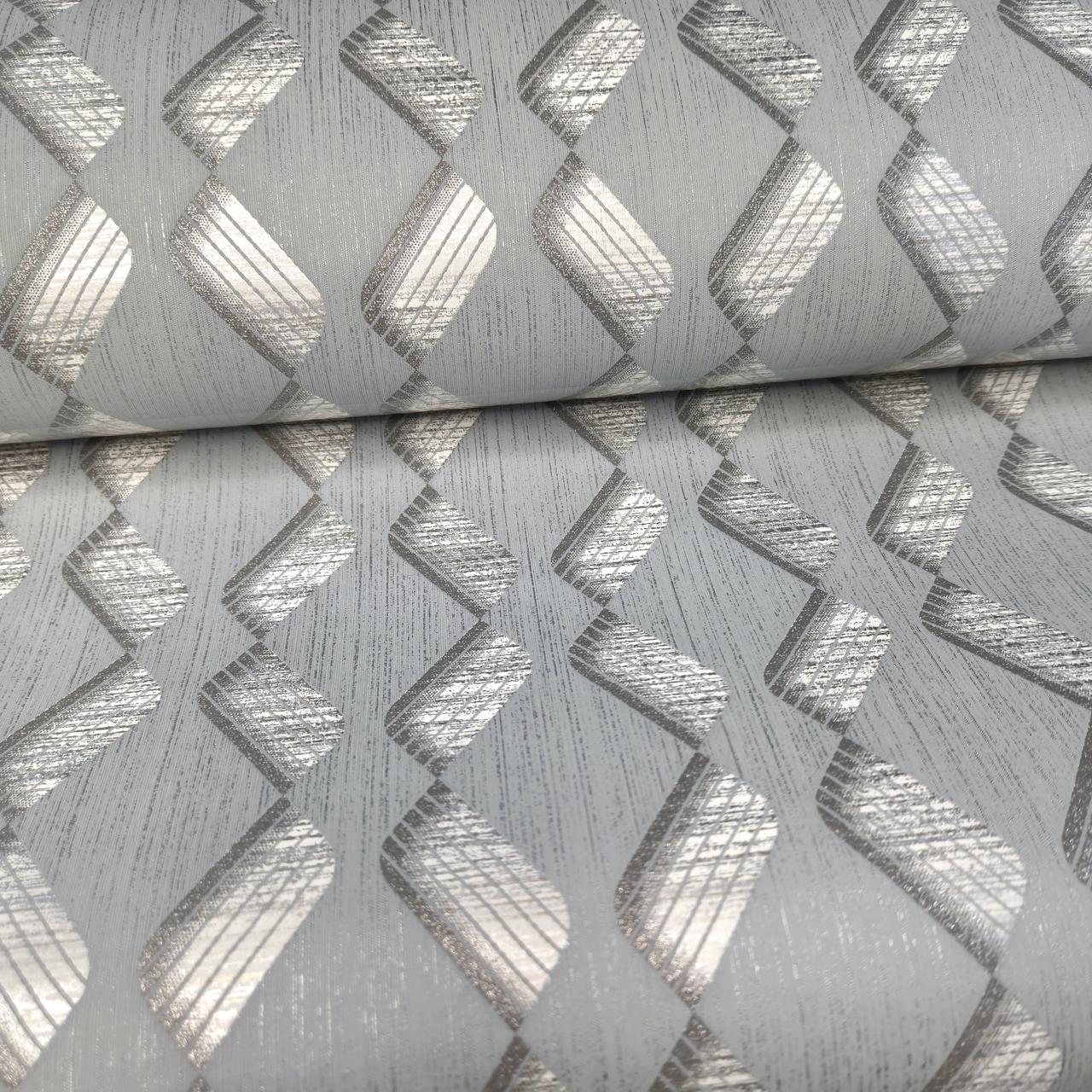 Шпалери вінілові 10.05 × 1.06 м Marburg 33603, сірі, блакитні для спальні, вітальні, кухні, коридору, ванної кімнати, фото 1