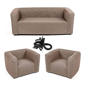 Комплект надувних меблів диван + 2 крісла коричневий SW-00002657