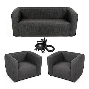 Комплект надувних меблів диван + 2 крісла сірий SW-00002659