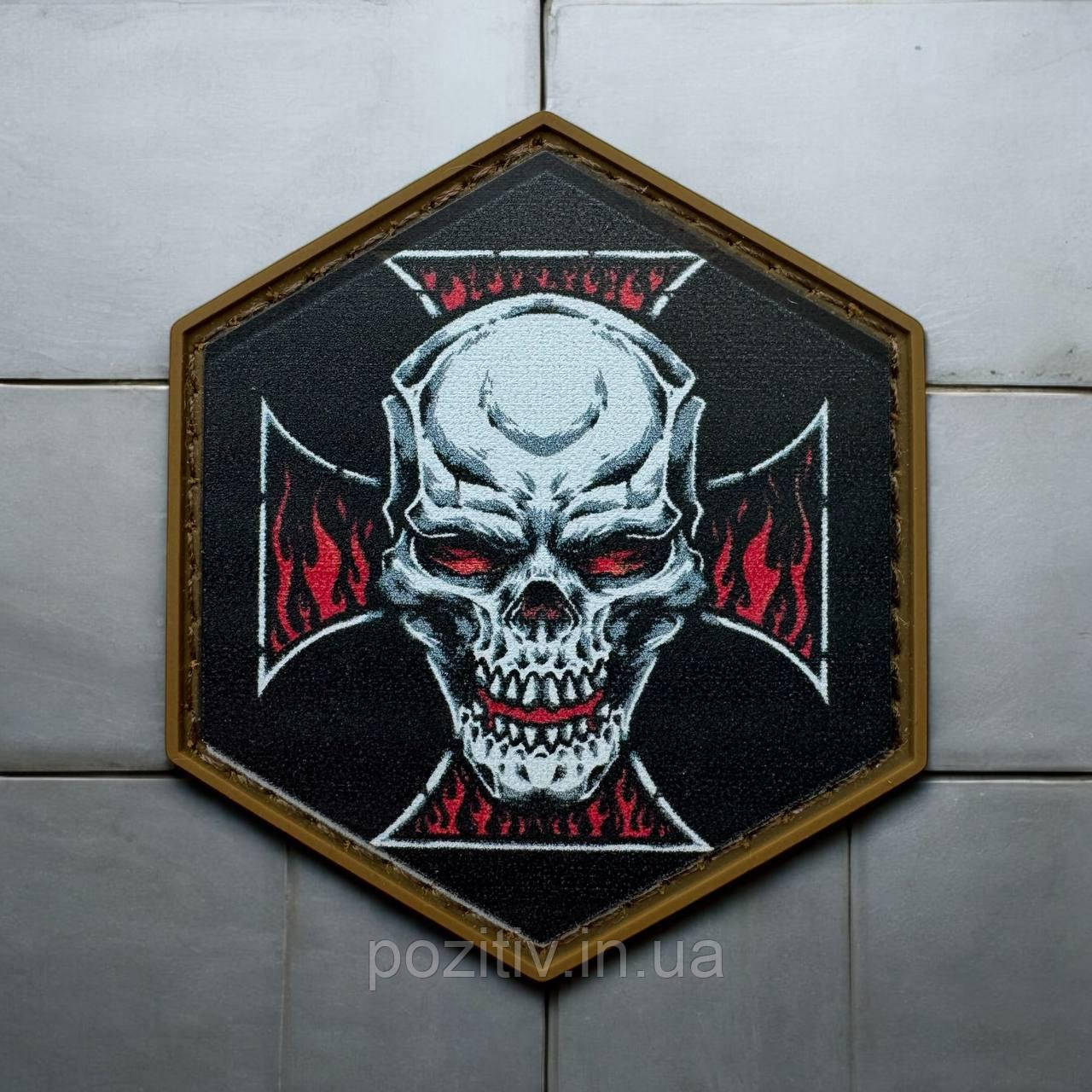 Шеврон гумовий пвх на липучці Мальтійський хрест, фото 1